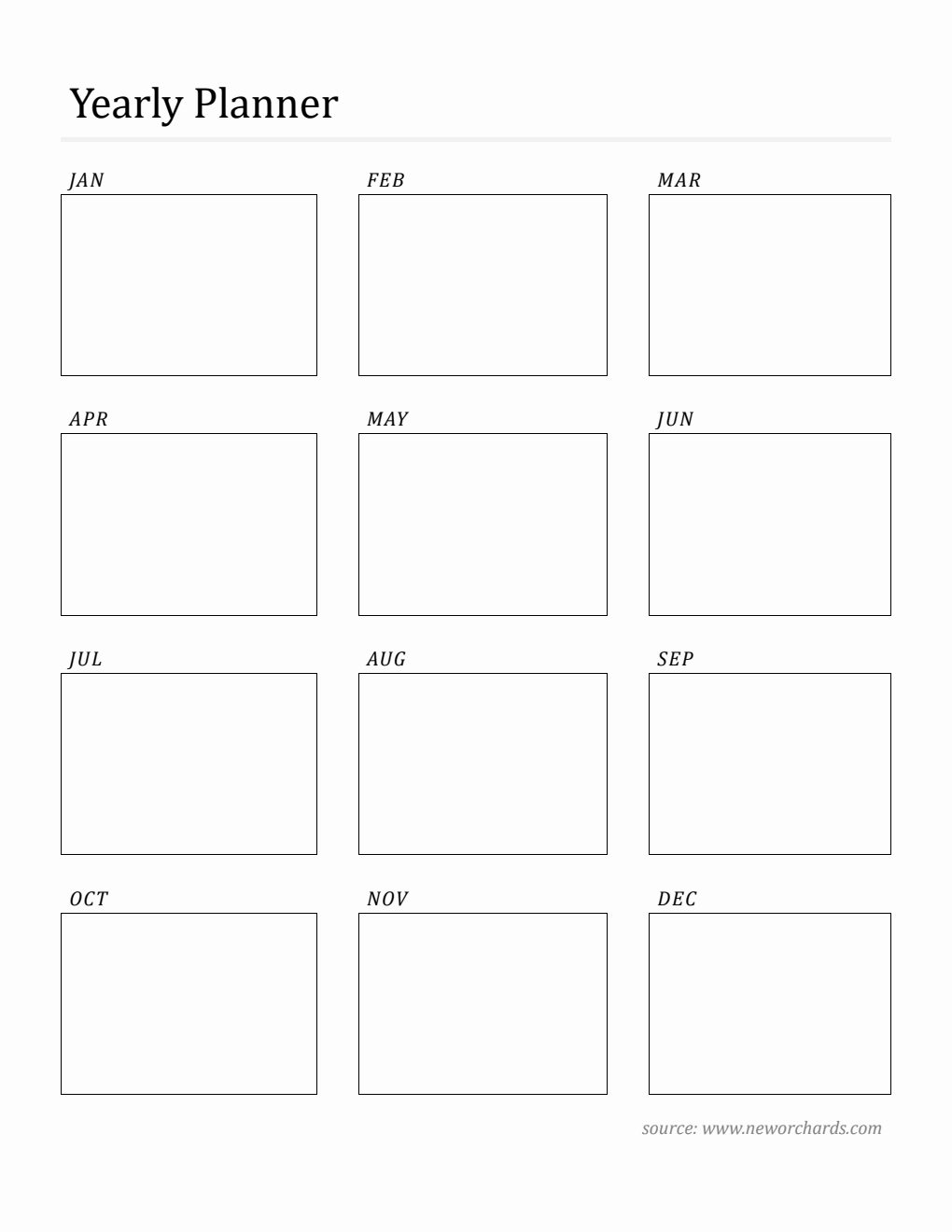 Free Printable Year-at-a-Glance Template (PDF)
