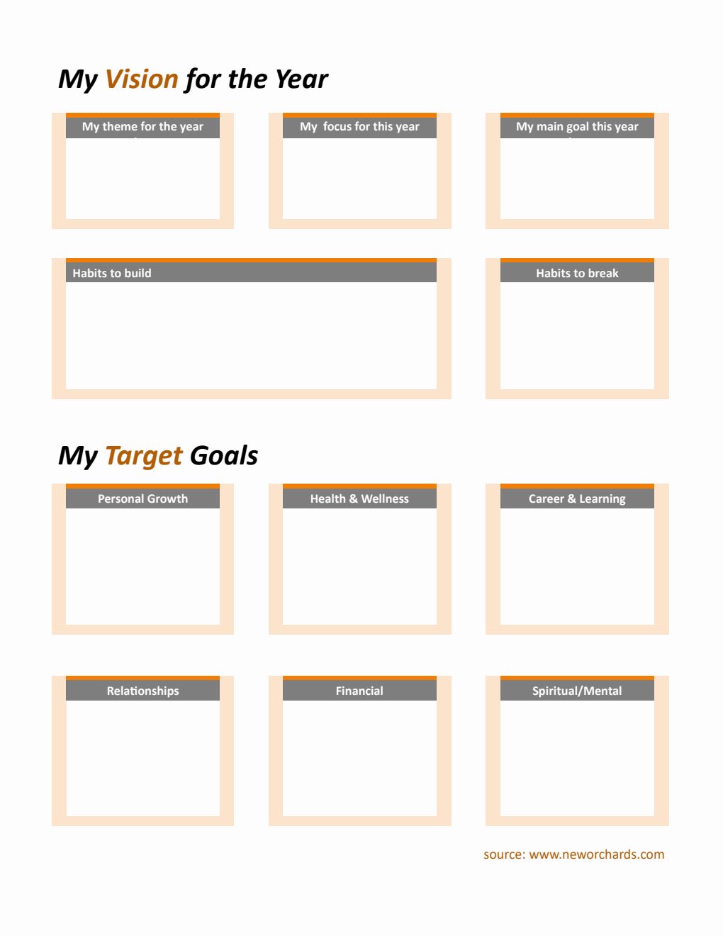 Free Downloadable Yearly Goal Planner Word