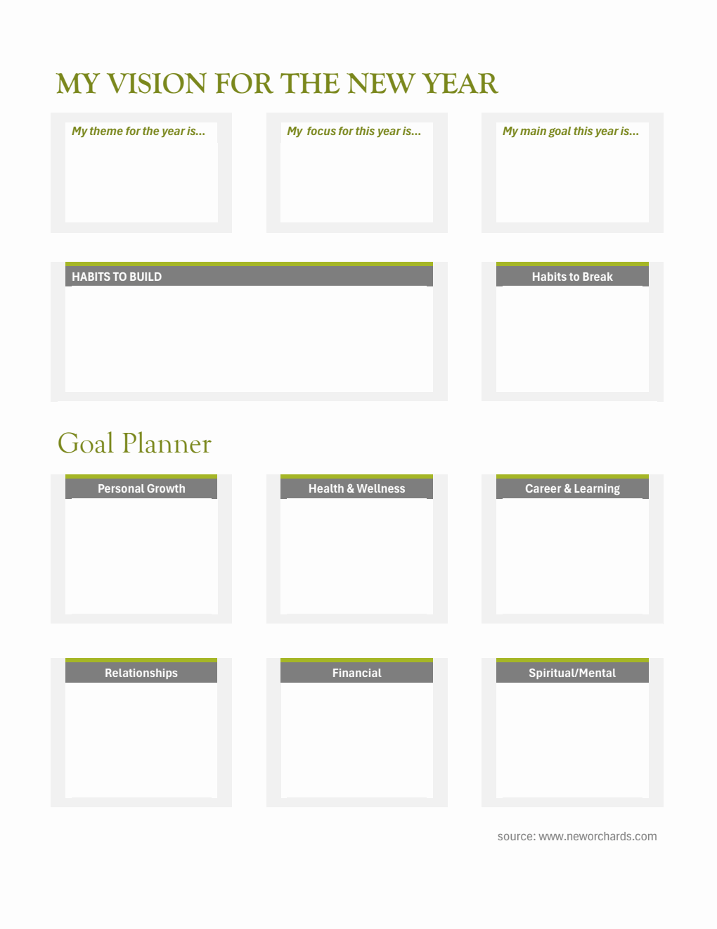 Free Simple Yearly Goal Planner PDF
