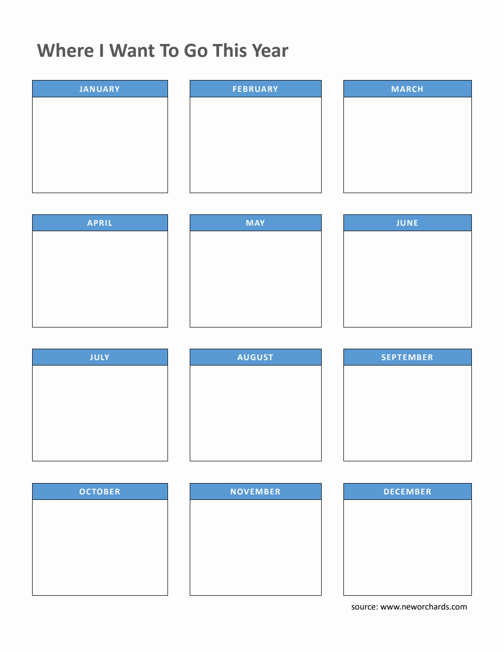  Yearly Travel Planner - Free Word Download