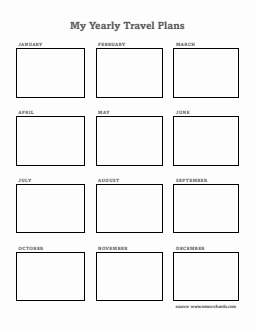 Printable Yearly Travel Planner - Free Word Download