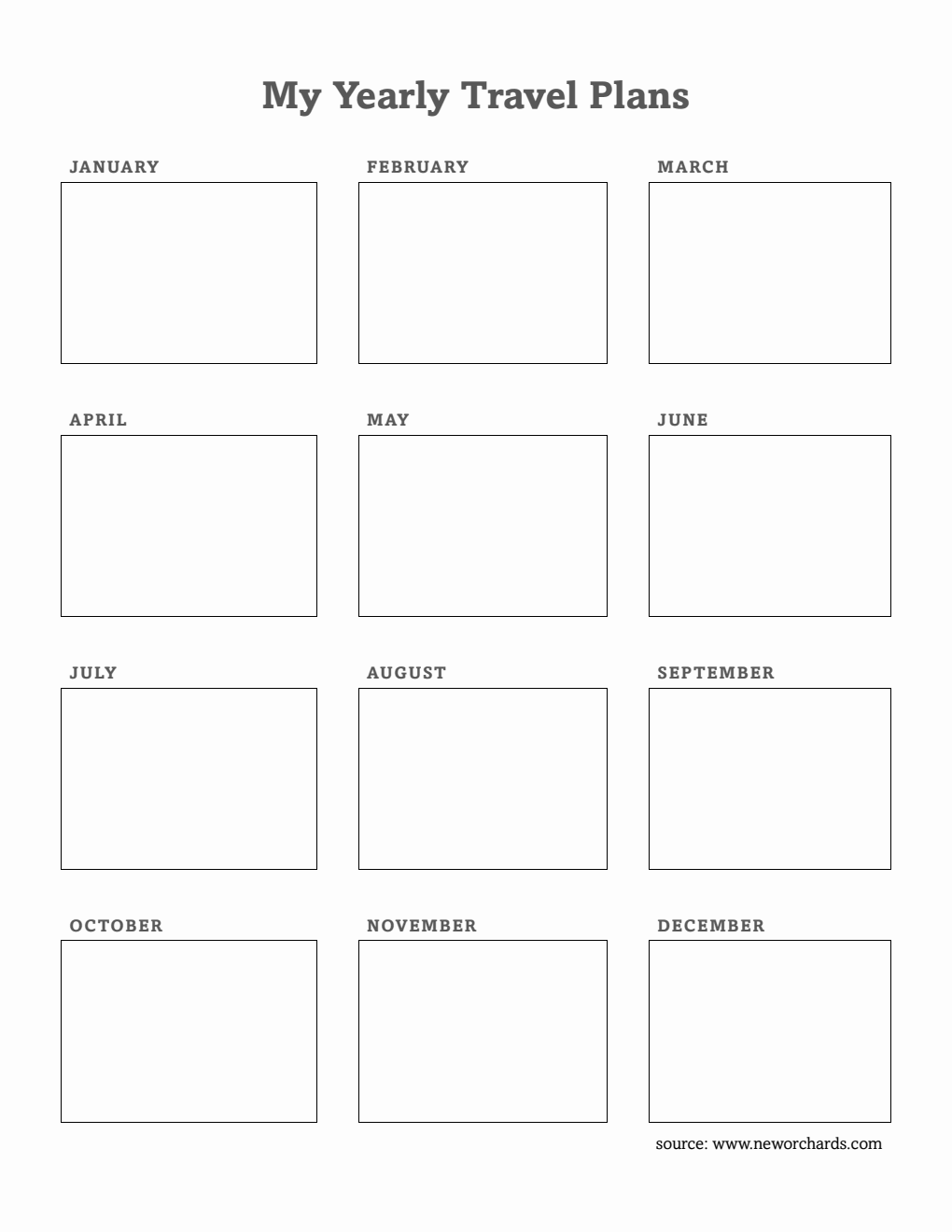 Printable Yearly Travel Planner - Free PDF Download